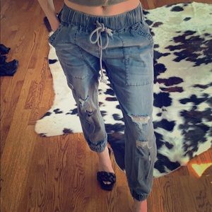 Denim joggers